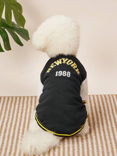 PETSIN Fashion Winter Pet Baseball Clothes Suit Dog Contrasting Coat Teddy Bear Universal Small Dog Clothes Design Puppy Clothing