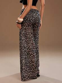 TRNVIE 女士豹纹弹力腰休闲裤