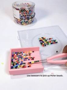 Mini Fuse Beads Tweezer Set, Beads Tweezer Fuse & Beads,Beading Supplies,Beading&Jewelry Making, Fuse Beads Pixel Puzzle Iron Melting Beads For DIY, DIY Craft Melting Beads For Jewelry Making, Pixel Art & Puzzles - Mixed Colors - View 2