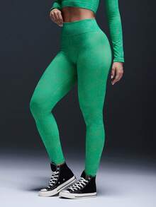 Powerista Women's Elastic Waist Everyday Fitness Leggings - Green - View 7