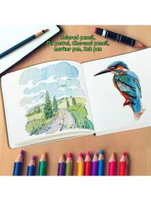 1pc/4pcs Van Gogh Sketch Book, 200 Pages, Blank Paper, Travel Sketchbook, Portable, Hand Drawing, DIY Painting Book, Art Painting, Painting Art Supplies - 14cmx14cm - View 5