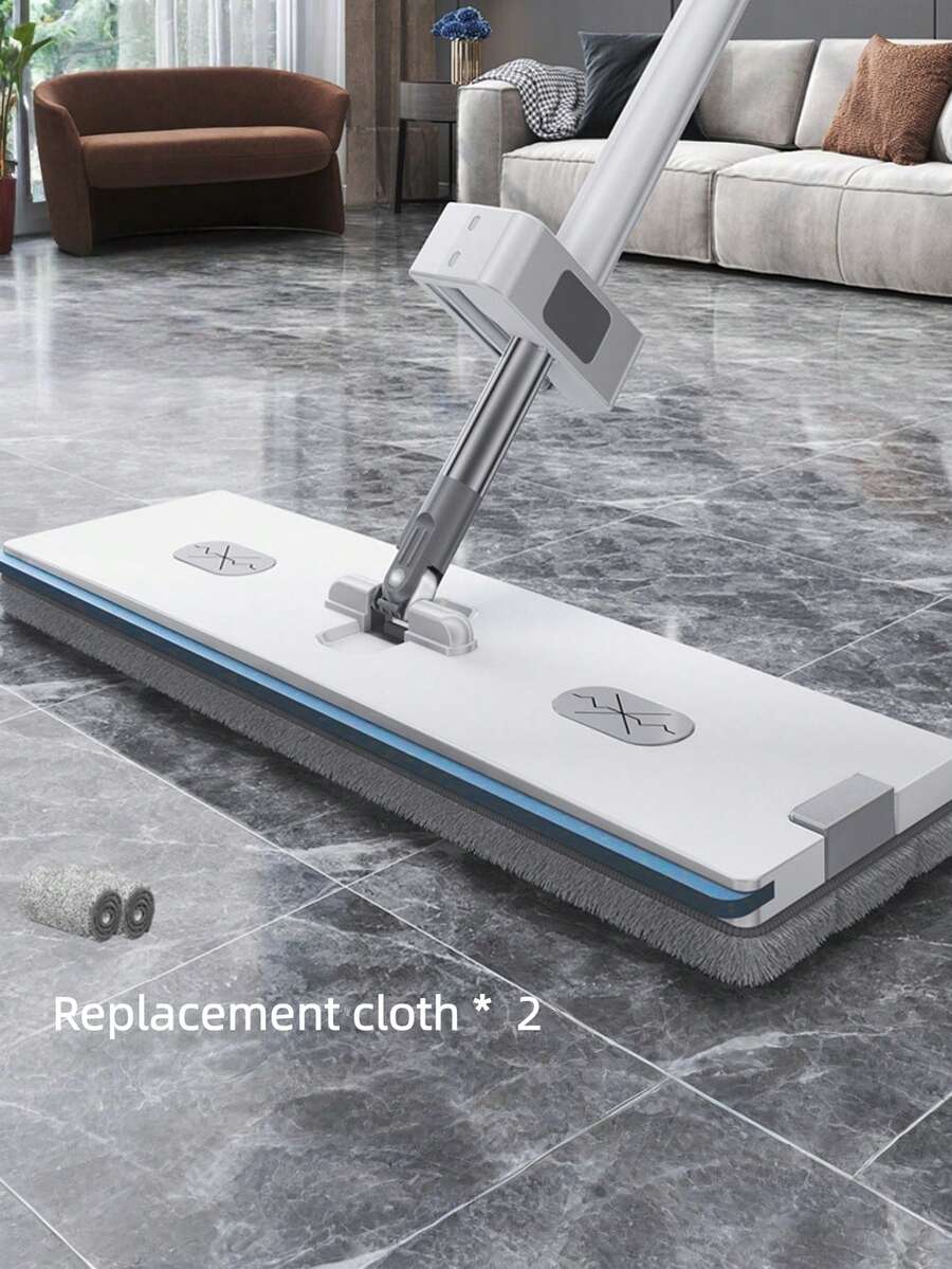 Bộ 1 cây lau nhà phẳng 45cm, cây lau nhà gia dụng mới kèm miếng lau thay thế cỡ lớn thấm hút tốt, giúp lau dọn phòng tắm rảnh tay. - Nhiều màu - Xem 1