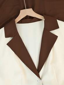 GlowEve CURVE 大码女士优雅金色腰带拼接开衫连衣裙，饰有纽扣，适合圣诞节、秋冬季穿着。 - 彩色 - 查看 3