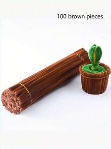 100/150/300 Pcs Ultra Dense Brown Chenille Stems Pipe Cleaners 3 Assorted Shades Light To Dark Brown Fuzzy Sticks For DIY Craft Art Projects Home Decor Modeling Supplies School Art Class Crafting Materials - one size fits all - View 9