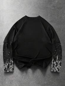 Manfinity EMRG Men's Casual Graphic T-Shirt With Character Necklace Print, Spring/Autumn - Multicolor - View 4