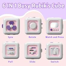 MINKOJA 1PC Busy Cube For Kids Sensory Busy Board Travel Toy For Toddlers Educational Leamning Toys Montessori Toys For Babies Sensory FingerTraining Birthday Gift,Accessories Random Color - Multicolor - View 8