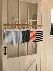 CovetEZ 女士休闲条纹短裤，夏季 - 彩色 - 查看 2