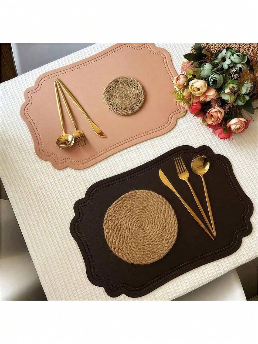 4-Piece Set Meal Mat, Pressed Nordic Style Cup Mat, Dining Mat, Kitchen Accessories, Dining Table Mat, Heat-Resistant And Heat-Resistant Western Style Dining Mat, Suitable For Holiday Decoration, Party Decoration, Desktop Protection Decoration,