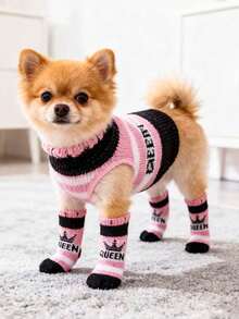 PETSIN Anti Slip Skid Bottom Lovely Puppy Dogs Pet Knits Socks Cute Pet Fashion Pets Dogs Socks For Cats Dog Toy Supplies - Multicolor - View 6