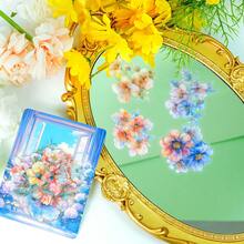 30张3D烫金激光PET贴纸，花卉植物图案，适用于日记本、剪贴簿、背景装饰 - 随机款式发货 - 彩色 - 查看 4