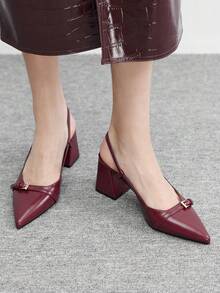 CUCCOO BIZCHIC Giày cao gót mũi nhọn màu đỏ tía cổ điển dành cho nữ, kiểu dáng slip-on, đa năng cho đi làm, hẹn hò, dự tiệc, lễ hội, đám cưới hoặc Giáng sinh. - Rouge Casaque - Xem 6