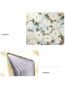 Chic Floral Fabric Notebook A6- A5 Size, Artistic Journal & Diary With Fresh Design"Oriental Silk" Back To School - Multicolor - View 4