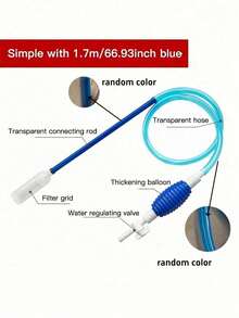 1 件套水族箱砂砾清洁器虹吸泵真空换水器鱼缸清洁套装带软管喷嘴适用于淡水海水鱼缸维护 - 彩色 - 查看 19