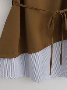 Franclia Women's Striped Patchwork Casual Commuter Shirt