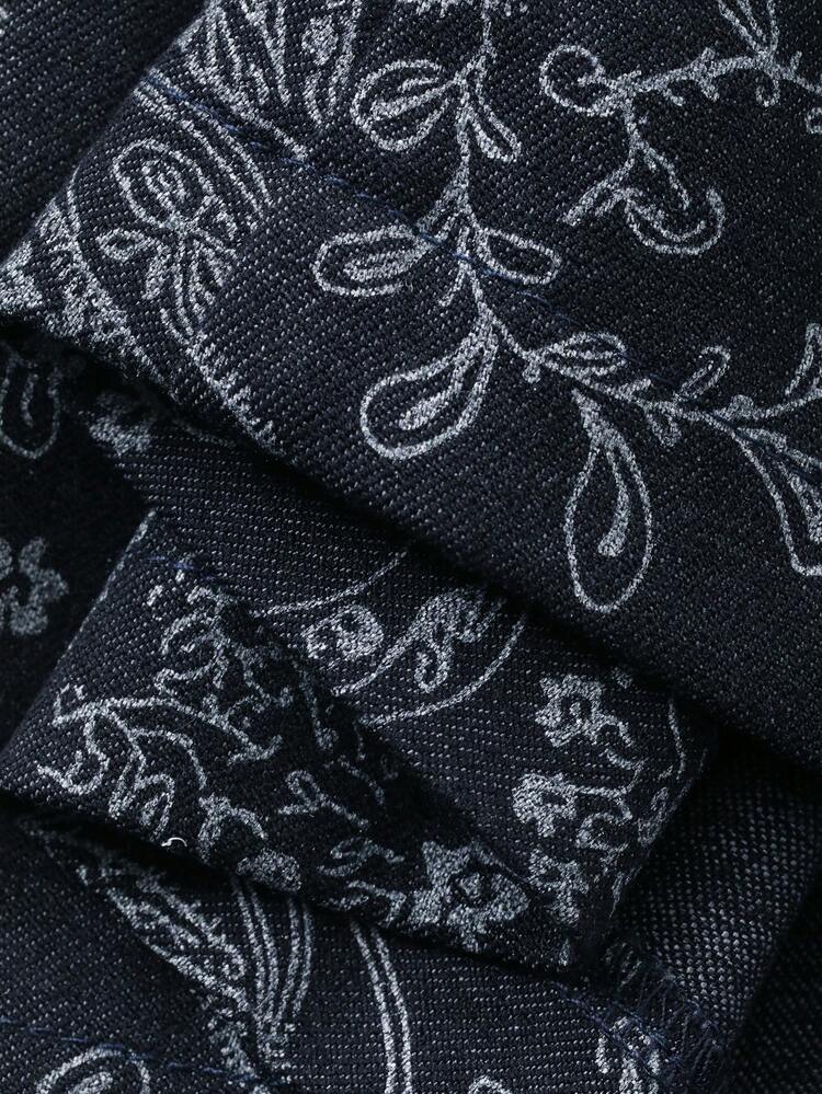 Women's Casual Cashew Print Pocket Skirt, Suitable For Vacation Boho