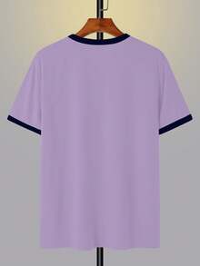 Claim Dot 男士撞色滚边扑克印花圆领短袖T恤 - 彩色 - 查看 2