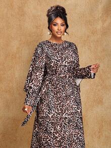 Brilight Váy họa tiết da báo thời trang dự tiệc - màu nâu - Xem 6