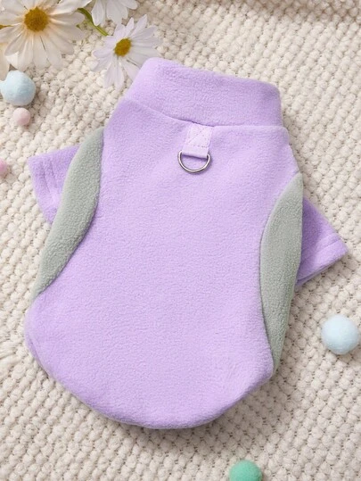 PETSIN 1件装宠物服装，加厚保暖内衬，防风透气，防静电，抗起球，弹力面料，易穿易洗，纯色经典设计，宠物衬衫打底衫，适合狗狗和猫咪穿着，适合圣诞节、宠物爱好者家庭聚会、日常散步、室内休闲、秋冬季宠物必备，舒适宠物外套，宠物服装，适合小型和中型宠物。