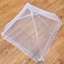 1pc Large Foldable Food CoverAnti-Fly Kitchen & Outdoor Camping Mesh Tent - White - View 3