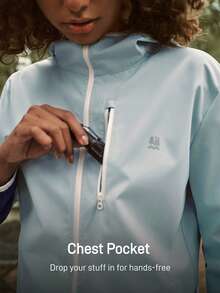 SHEIN In My Nature 女士撞色连帽户外防风夹克 - 藍色 - 查看 2