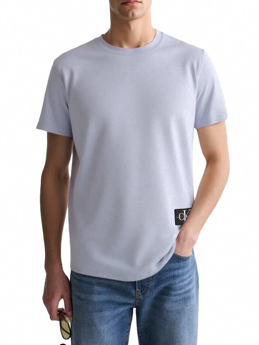 Calvin Klein Badge Men's T-Shirt Blue - Light Blue - View 1