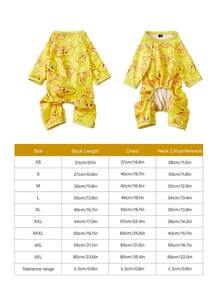 LOONEY TUNES X PETSIN 1 Cute Yellow Bird Cartoon Cute Pattern Printed Pet Cat Dog Universal Four Leg Set Elastic And Comfortable Dog Jumpsuit