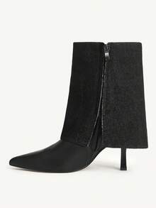 CUCCOO CHICEST Women's Fashion Versatile Commuter Buckle Pointed Toe High Heel Boots Valentine's Day - Black - View 10