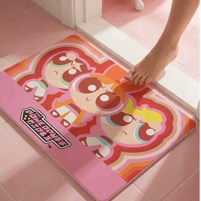 THE POWERPUFF GIRLS X Joivida 1个宠物食品垫，可爱卡通印花防水餐垫