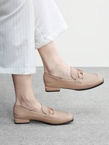 CUCCOO BIZCHIC 2025 New Autumn/Spring Flat Non-Slip Retro British Style Women Loafers, Slip-On Shoes, Christmas Gift Valentine's Day - Apricot - View 5