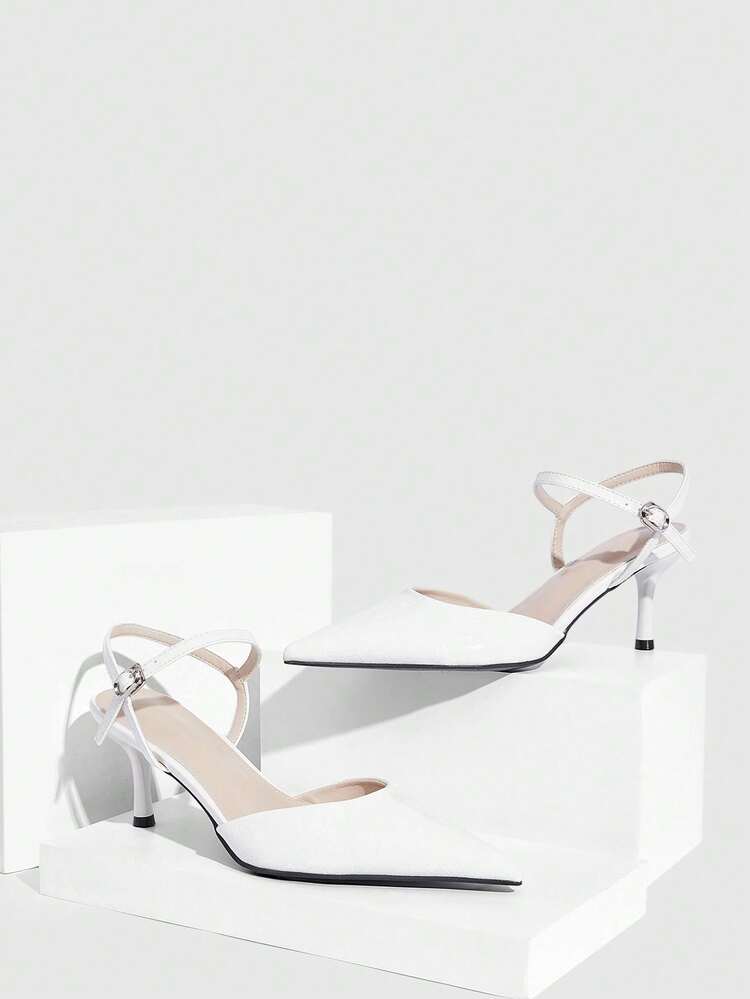 CUCCOO SZL Women's Shoes European And American Style Women's Closed Toe High Heels 2026 Spring And Summer New Fashion Pointed Back Thin Heel Shoes Temperament Buckle Sandals