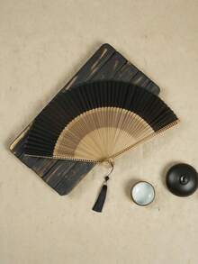 1/2Pcs Foldable Fan Hand Held Fan With Tassel For Outdoor Travel Dancing Performance Cheongsam Dressing Accessories Photo-Taking Props Best - Multicolor - View 13