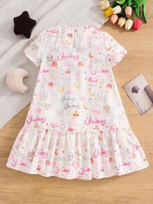 SHEIN 少女圆领编织可爱图案休闲睡衣家居服 - 紅白色 - 查看 7