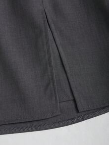 Sweetra 女士新款优雅时尚简约性感俏皮夏季通勤必备纯色拉链灰色中腰遮臀显瘦不透A字不对称开衩迷你裙，女士套装裙，Y2K风格迷你裙，学院风迷你裙 - 灰色 - 查看 6