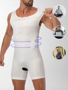 SHEIN Men's Breathable Hollow Crotch Shaping Jumpsuit, Fashionable For Summer