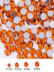 2000颗3-6毫米阳橙色扁平树脂水钻，圆形果冻宝石，适用于制作配饰、鞋子、衣服、化妆品、包包、装饰品等。 - 陽橙色 - 查看 3