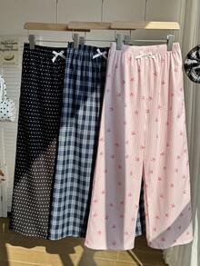 Tween Girls' Casual Everyday Striped, Plaid, Polka Dot Print Pants - Multicolor - View 1