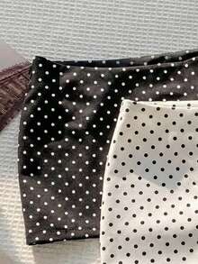 Comfortcana 2 pièces Jupe super minimaliste à pois noir et blanc, bas à pois, polyvalente et douce pour l'été - Multicolore - Voir 5