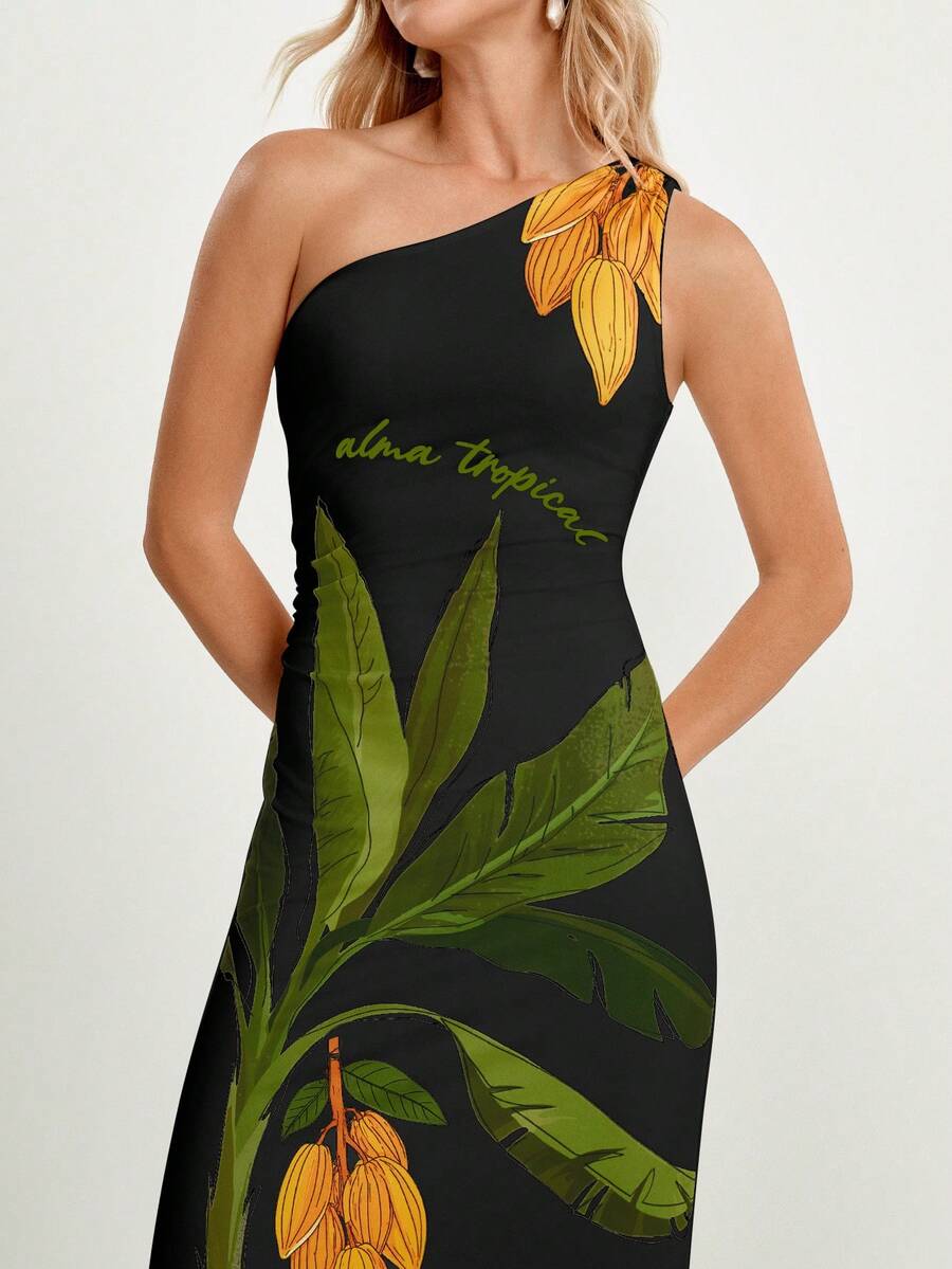 CAJUNI Đầm dài dệt kim TROPICACAU_KNITLONGDRESS - May bằng vải dệt kim - màu đen - Xem 1