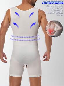 SHEIN Men's Breathable Hollow Crotch Shaping Jumpsuit, Fashionable For Summer