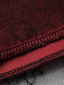 DAZY Robe d'été élégante à encolure en cœur avec contraste de maille, Saint-Valentin