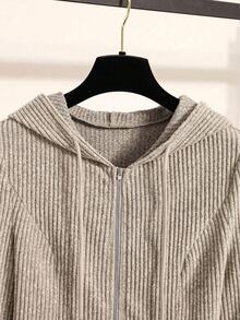 Franclia 女式纯色连帽长袖上衣和裤子两件套