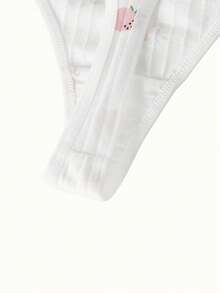 Bonmuse 3条/包 女士随机颜色印花蝴蝶结可爱甜美丁字裤，柔软舒适女士内裤 - 彩色 - 查看 5