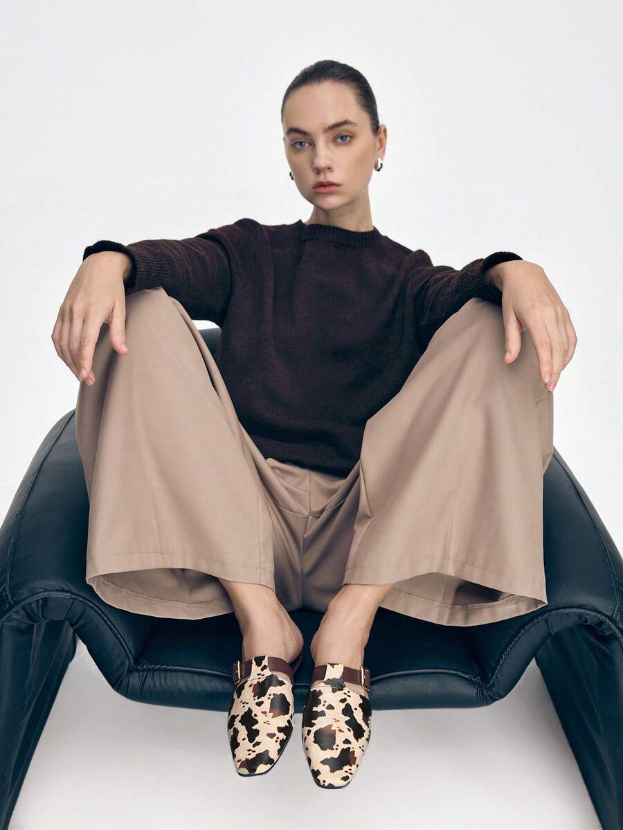 Mnmlis Women's Fashionable Commuter Leopard Print Slip-On Flats Valentine's Day