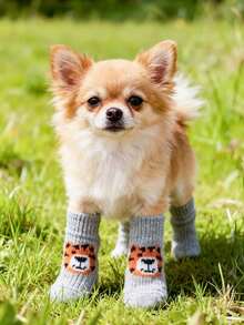 PETSIN Anti Slip Skid Bottom Lovely Puppy Dogs Pet Knits Socks Cute Pet Fashion Pets Dogs Socks For Cats Dog Toy Supplies - Multicolor - View 9