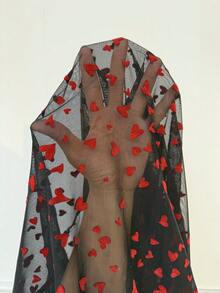 CovetEZ Quần legging lưới xuyên thấu họa tiết trái tim dành cho nữ cỡ lớn, thích hợp cho ngày Valentine. - Nhiều màu - Xem 8