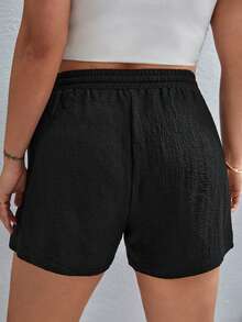 SHEIN VCAY Plus Solid Knot Waist Shorts