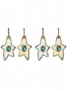 Joivida 银色海星耳钉，小众设计，高端蓝宝石，新款耳环，女士时尚日常佩戴，适合派对、约会、度假、海滩等场合，珠宝配饰。 - 彩色 - 查看 15