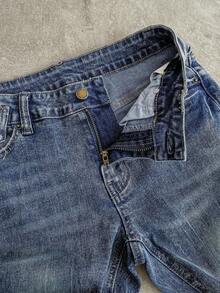 Attitoon Quần Jeans Denim Túi Xiên Thời Trang Thường Ngày Cho Nữ - Rửa nhẹ - Xem 4