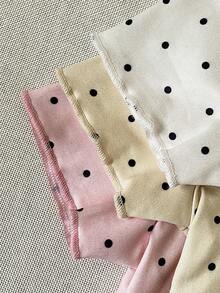 SHEIN Playful Pals 3件套女童夏季套装，女婴短袖波点休闲时尚套装 - 彩色 - 查看 3