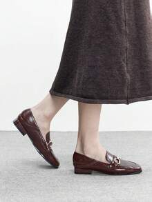 CUCCOO BIZCHIC 2025 New Autumn/Spring Flat Non-Slip Retro British Style Women Loafers, Slip-On Shoes, Christmas Gift Valentine's Day - Coffee Brown - View 4